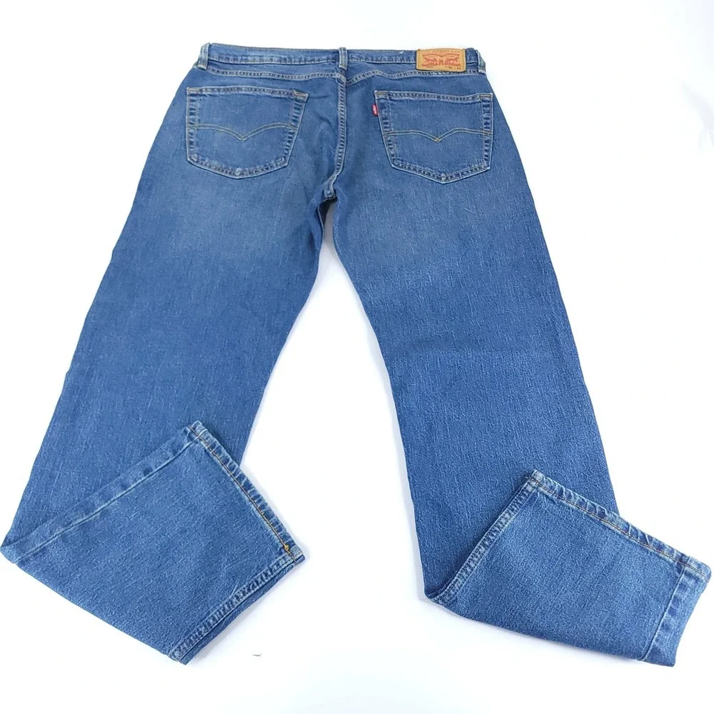 NWT Levis 505 Jeans  Mens 36x32 Regular Fit Straight Leg Stretch Blue Casual